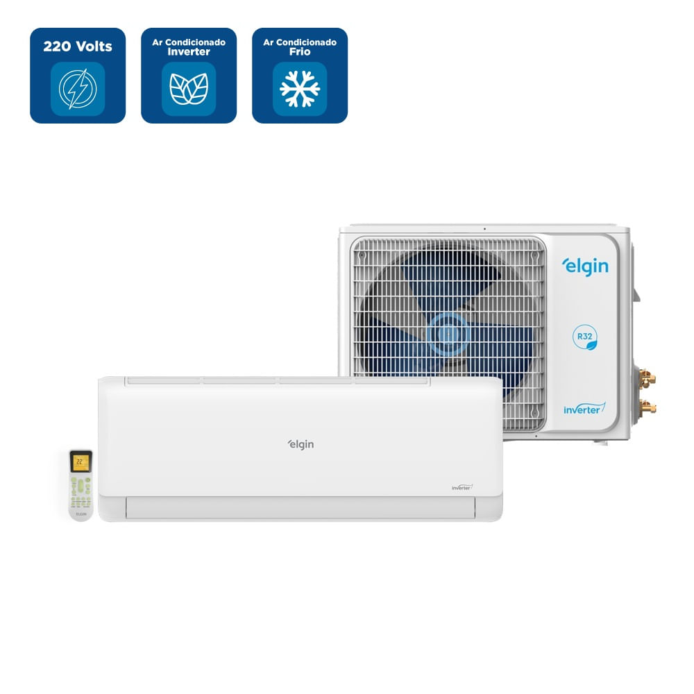 Ar Condicionado Split Elgin Eco Inverter II 12000 BTU/h Frio 45HJFI12C2WE - 220 Volts